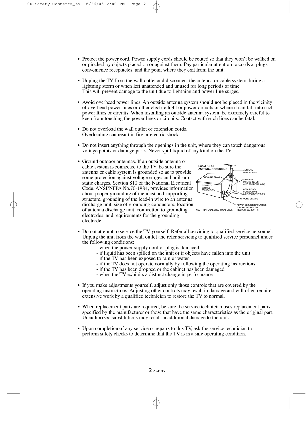 Samsung LTN 1735, LTN 1535 manual Safety+ContentsEN 6/26/03 240 PM 