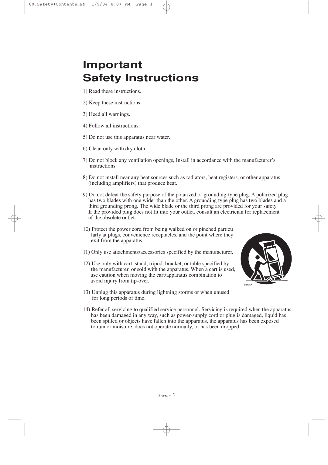 Samsung LTN1735, LT-P2035 manual Safety Instructions 