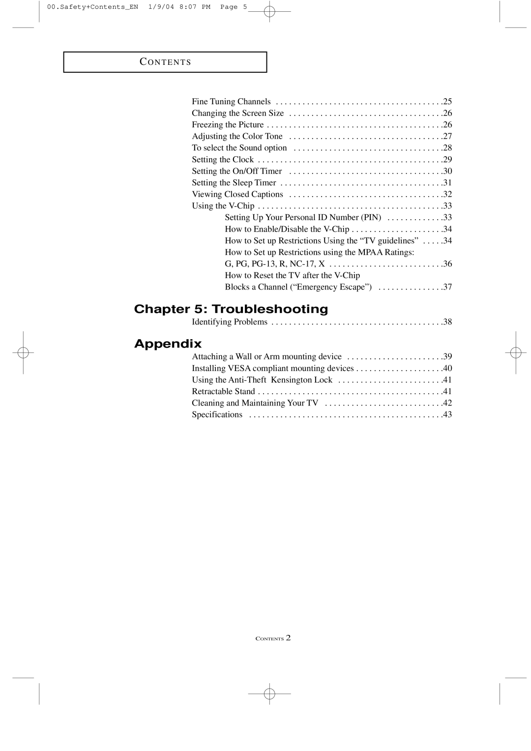 Samsung LTN1735, LT-P2035 manual Troubleshooting, Appendix 