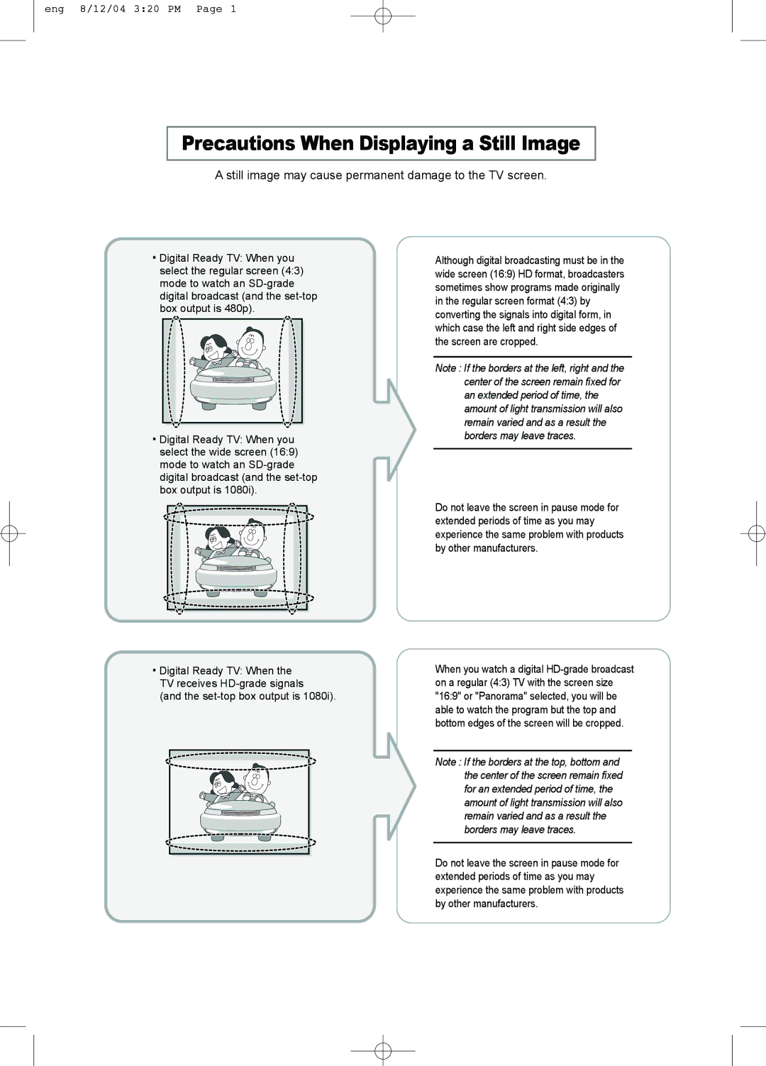 Samsung LTN1785W manual Precautions When Displaying a Still Image 