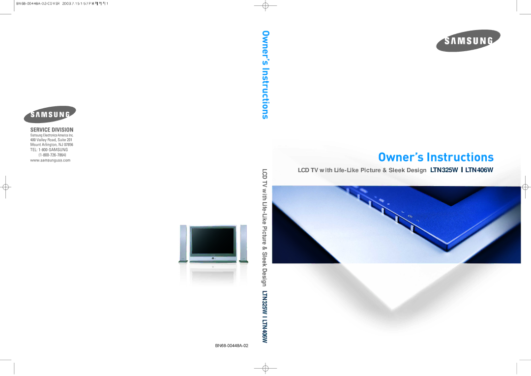 Samsung LTN406W, LTN325W manual Owner’s Instructions 