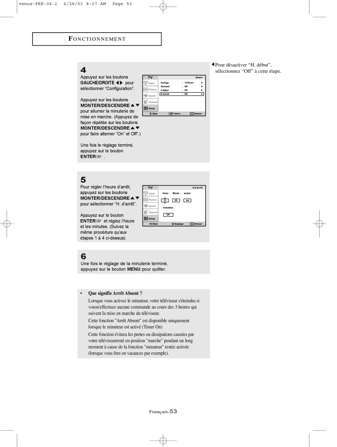 Samsung LTN325W, LTN406W manual Que signifie Arrêt Absent ? 