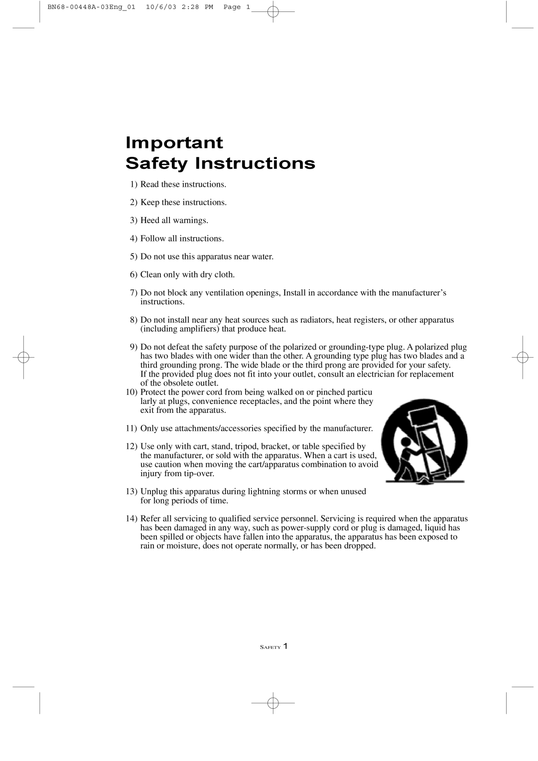 Samsung LTN325W manual Safety Instructions 