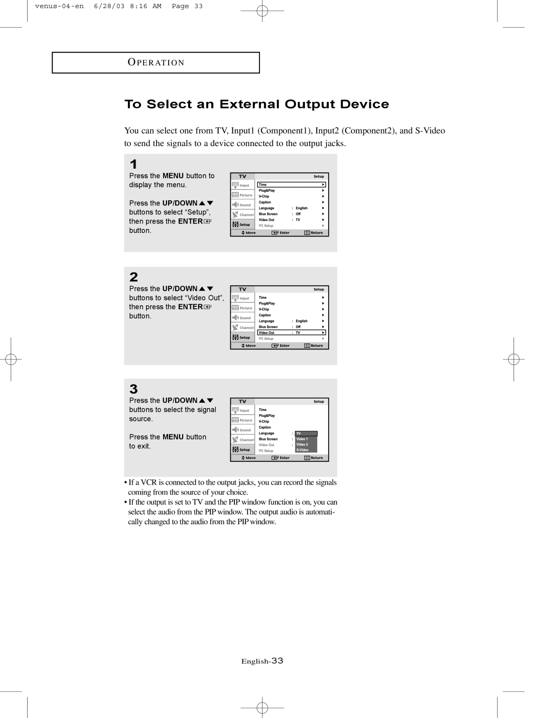 Samsung LTN325W manual To Select an External Output Device 