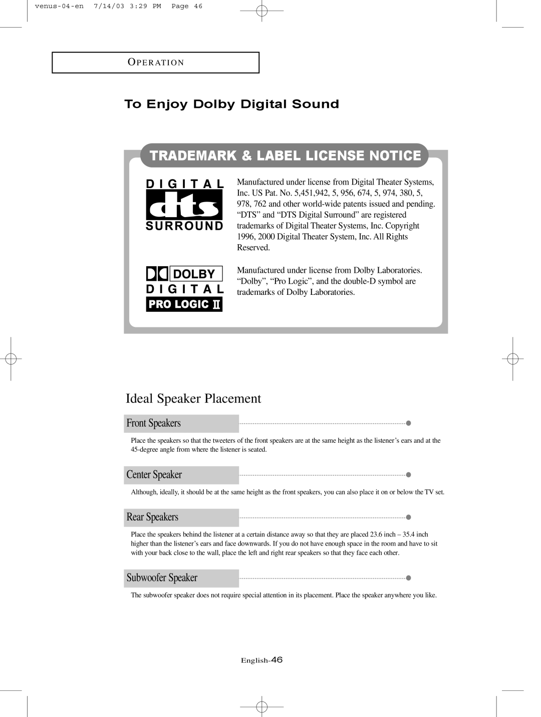 Samsung LTN325W manual Trademark & Label License Notice 