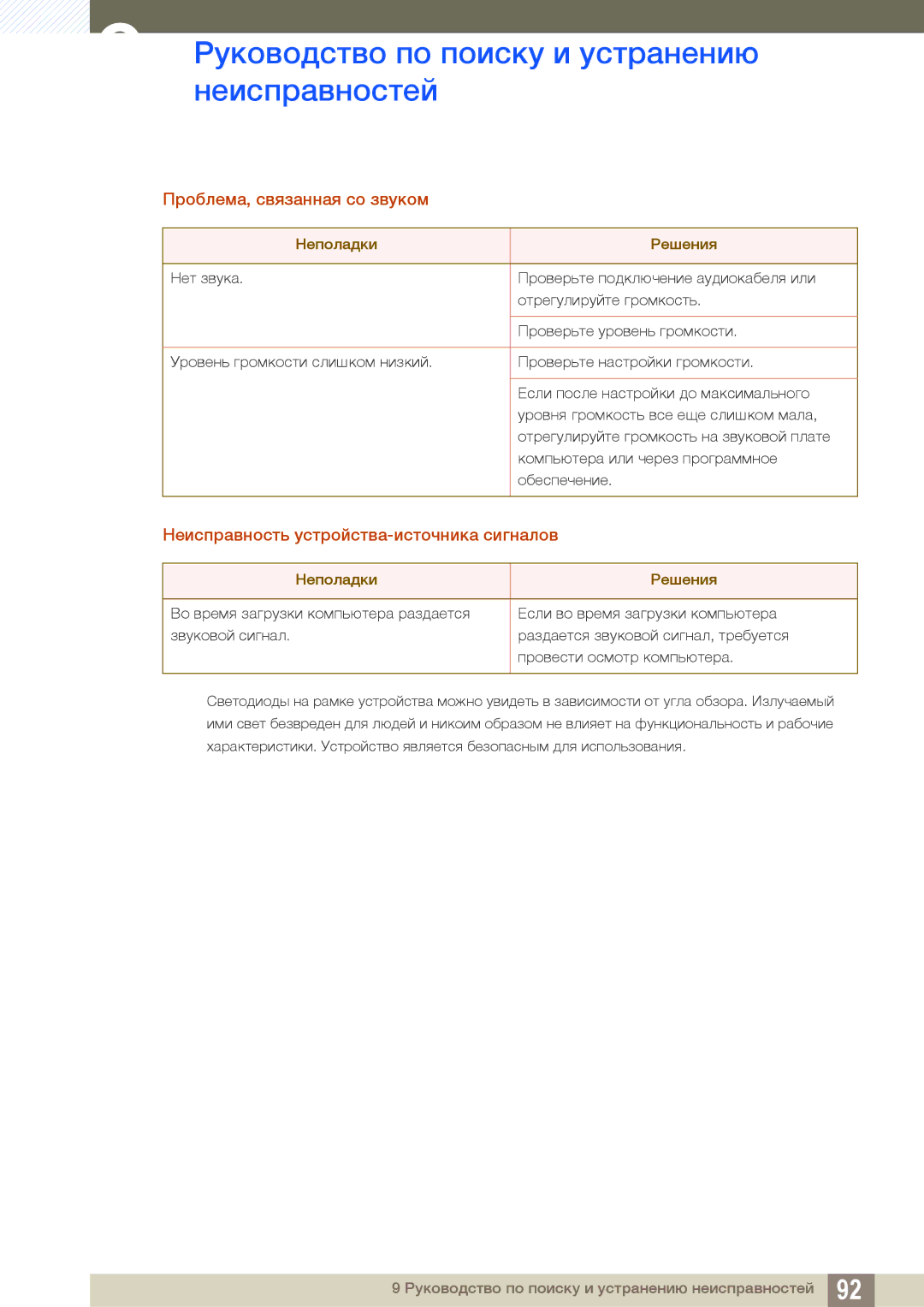 Samsung LU24E590DS/EN, LU28E590DS/EN, LU28E590DS/CI, LU24E590DS/CI manual Проблема, связанная со звуком 