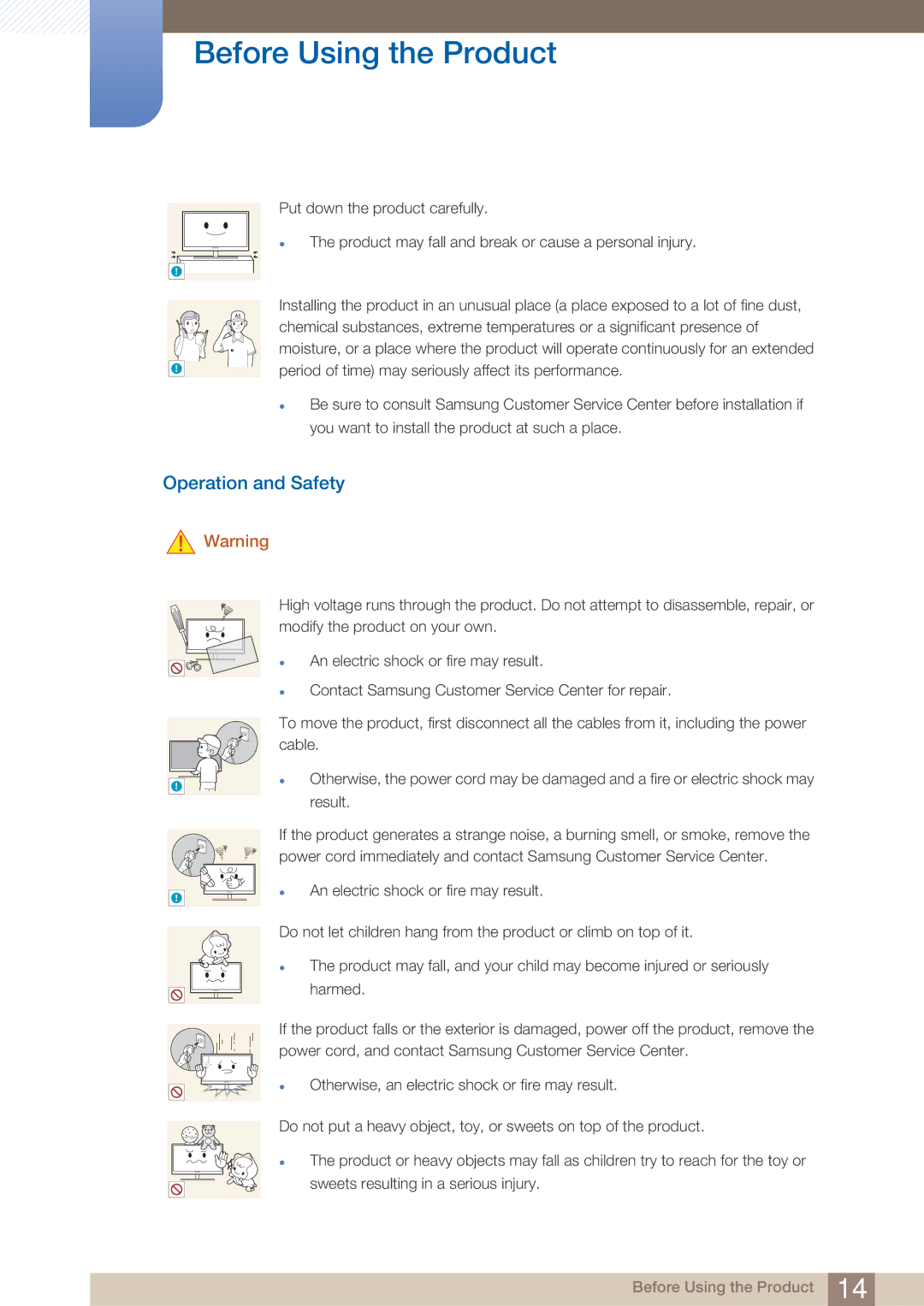 Samsung LU24E590DS/EN, LU28E590DS/EN, LU28E590DS/XV, LU28E590DS/CI, LU24E590DS/CI, LU28E590DSR/CH manual Operation and Safety 