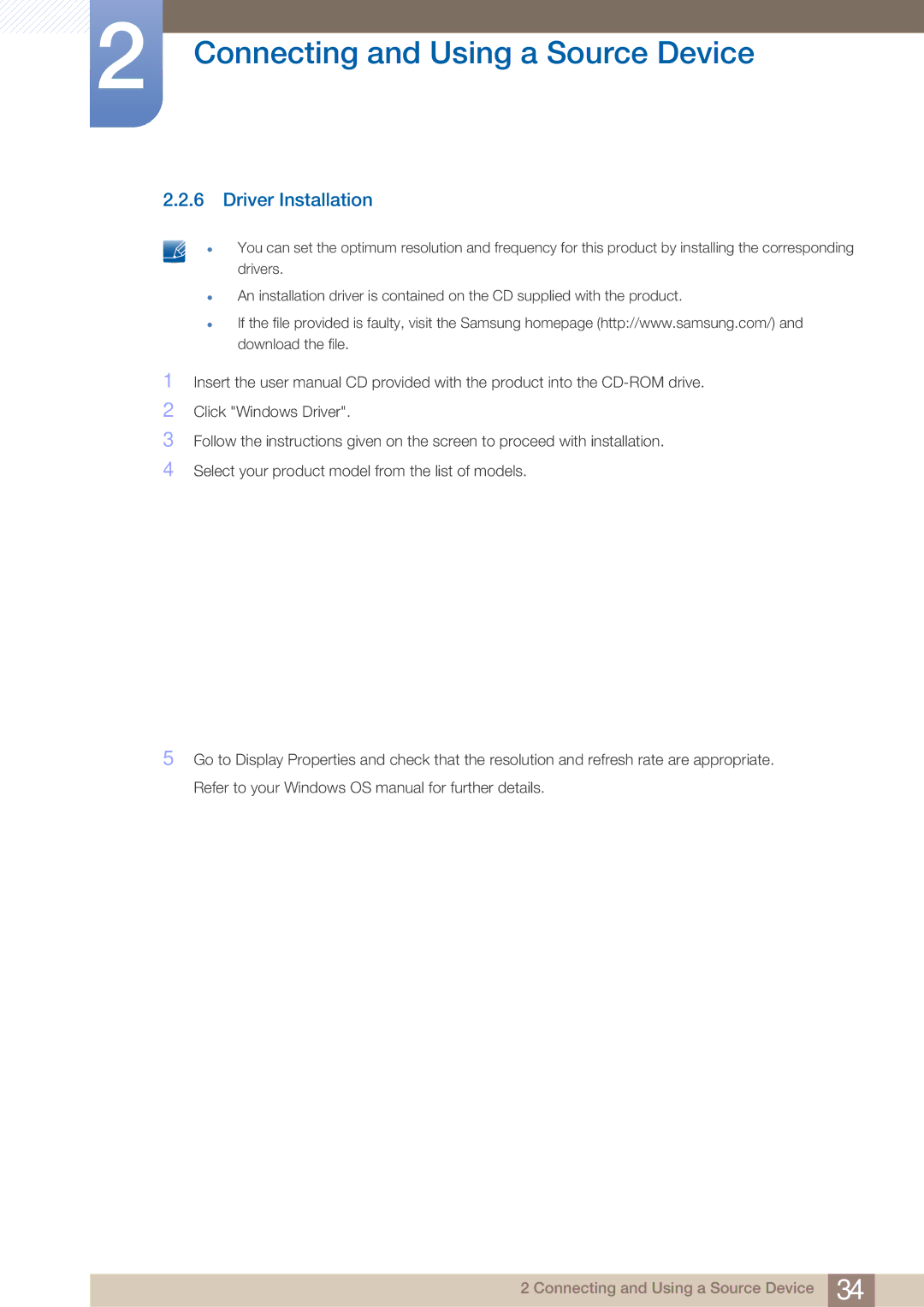 Samsung LU24E590DS/CH, LU24E590DS/EN, LU28E590DS/EN, LU28E590DS/XV, LU28E590DS/CI, LU24E590DS/CI manual Driver Installation 