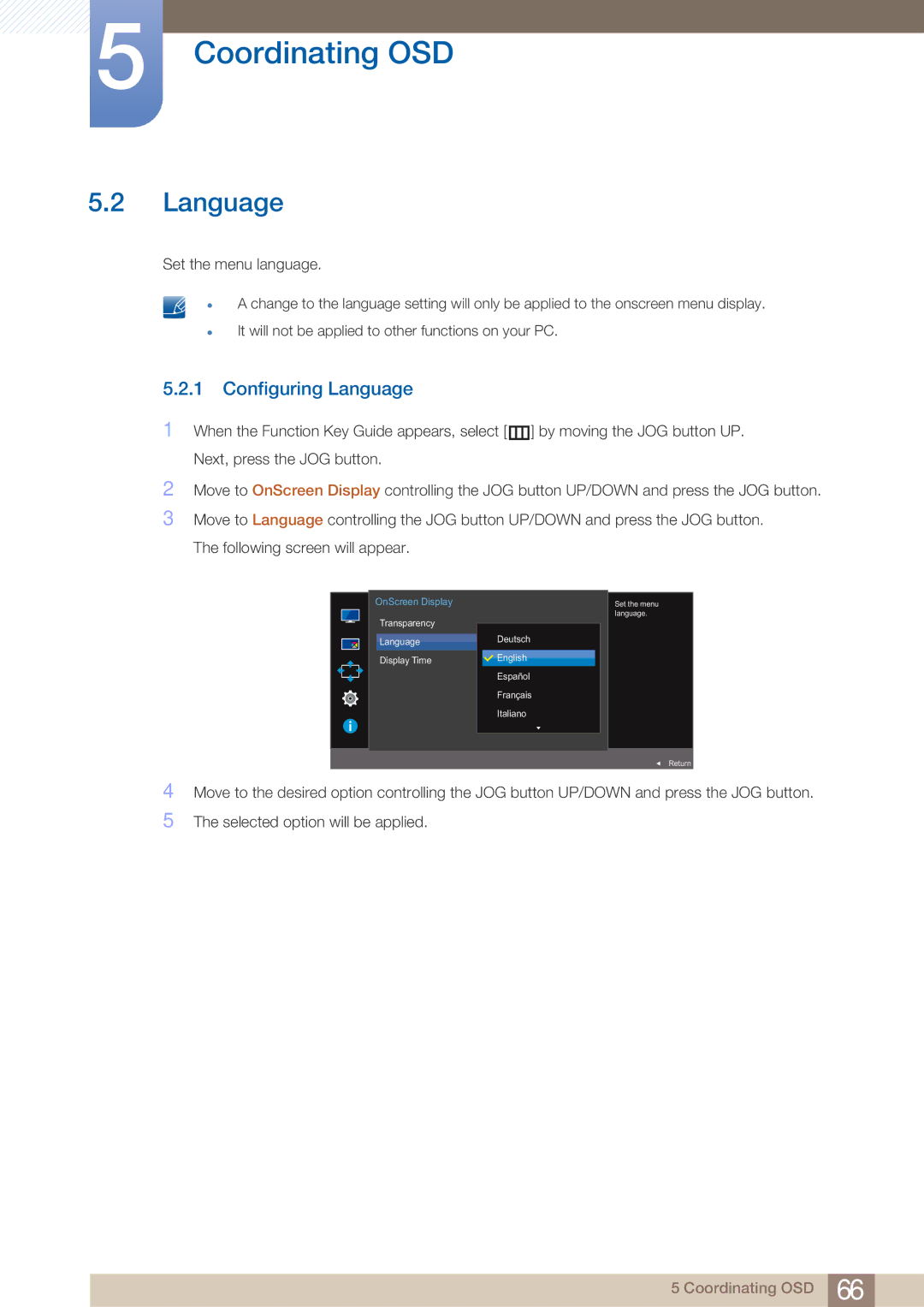 Samsung LU28E590DS/CI, LU24E590DS/EN, LU28E590DS/EN, LU28E590DS/XV, LU24E590DS/CI, LU28E590DSR/CH Configuring Language 