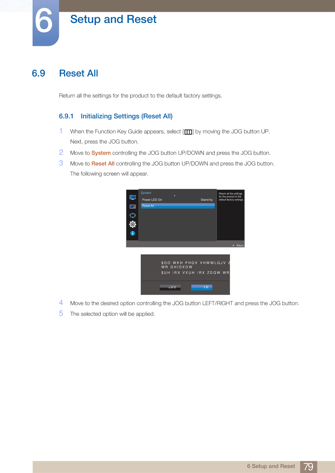 Samsung LU28E590DS/XV, LU24E590DS/EN, LU28E590DS/EN, LU28E590DS/CI, LU24E590DS/CI manual Initializing Settings Reset All 