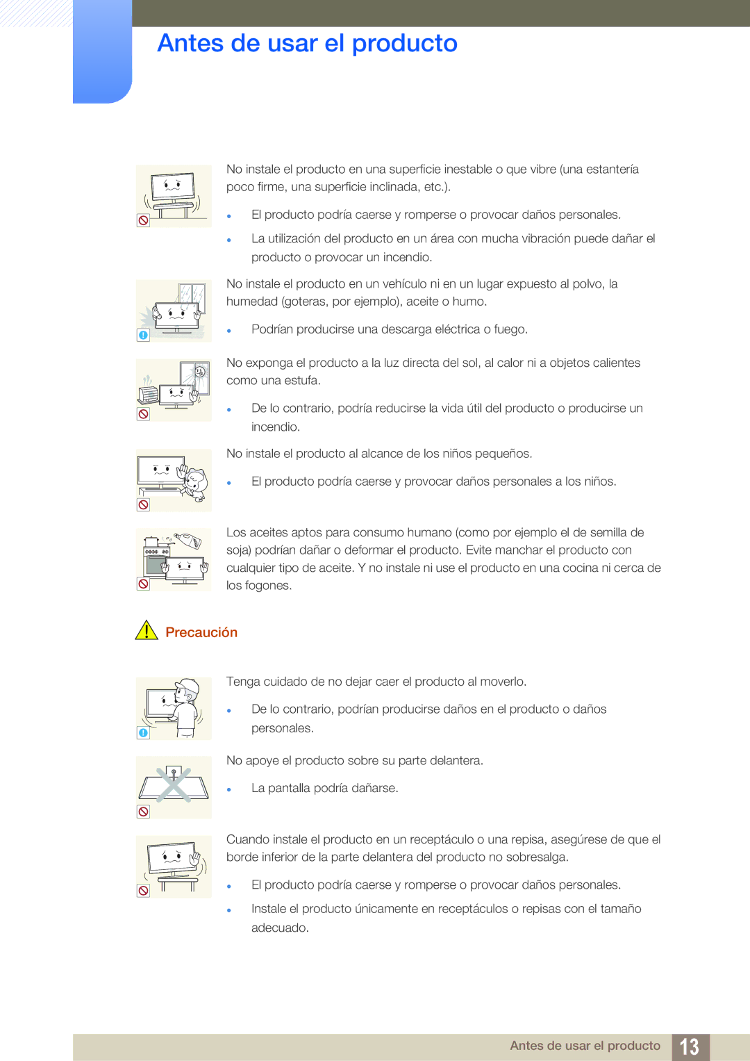 Samsung LU28E590DS/EN, LU24E590DS/EN manual Podrían producirse una descarga eléctrica o fuego 