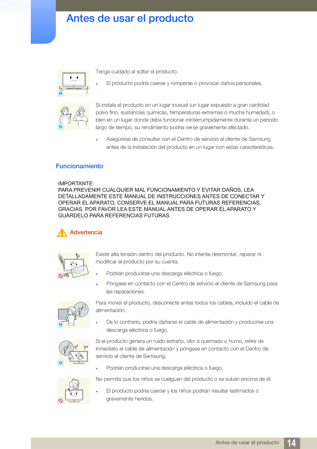 Samsung LU24E590DS/EN, LU28E590DS/EN manual Funcionamiento 