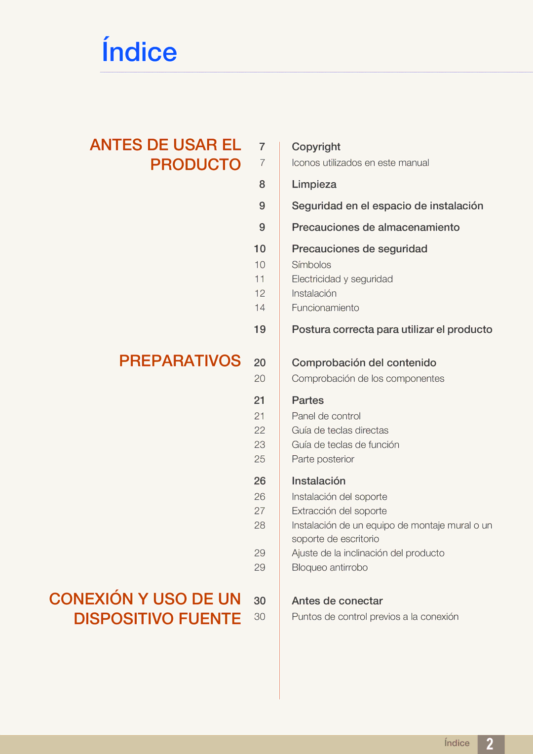 Samsung LU24E590DS/EN, LU28E590DS/EN manual Índice 