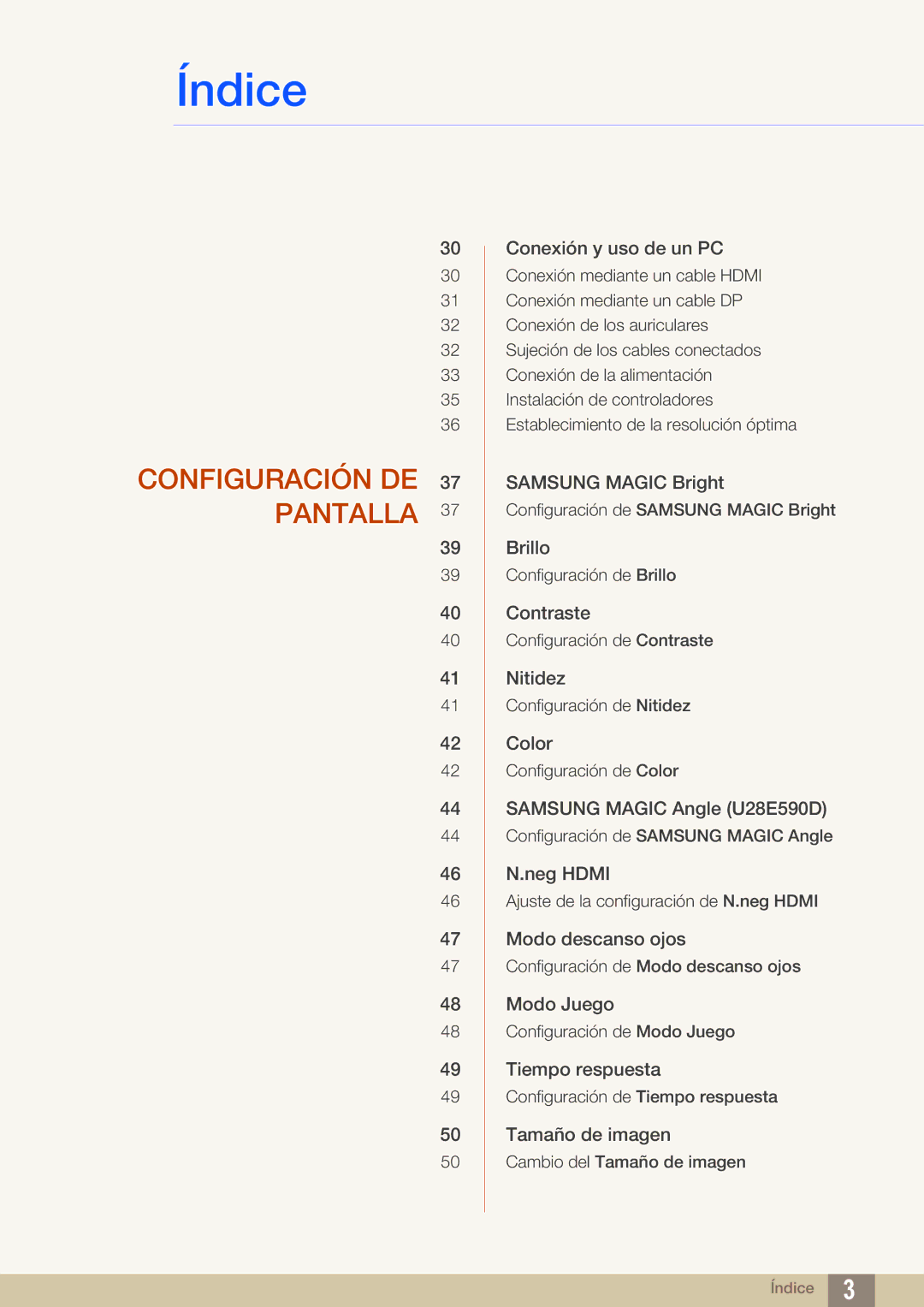 Samsung LU28E590DS/EN, LU24E590DS/EN manual Configuración DE Pantalla 