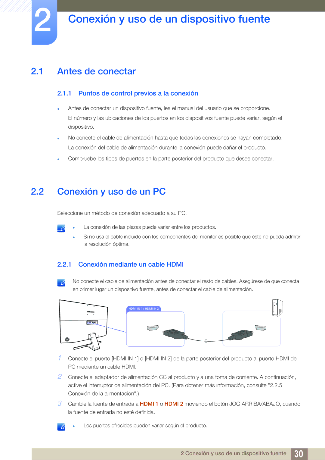 Samsung LU24E590DS/EN, LU28E590DS/EN Conexión y uso de un dispositivo fuente, Antes de conectar, Conexión y uso de un PC 