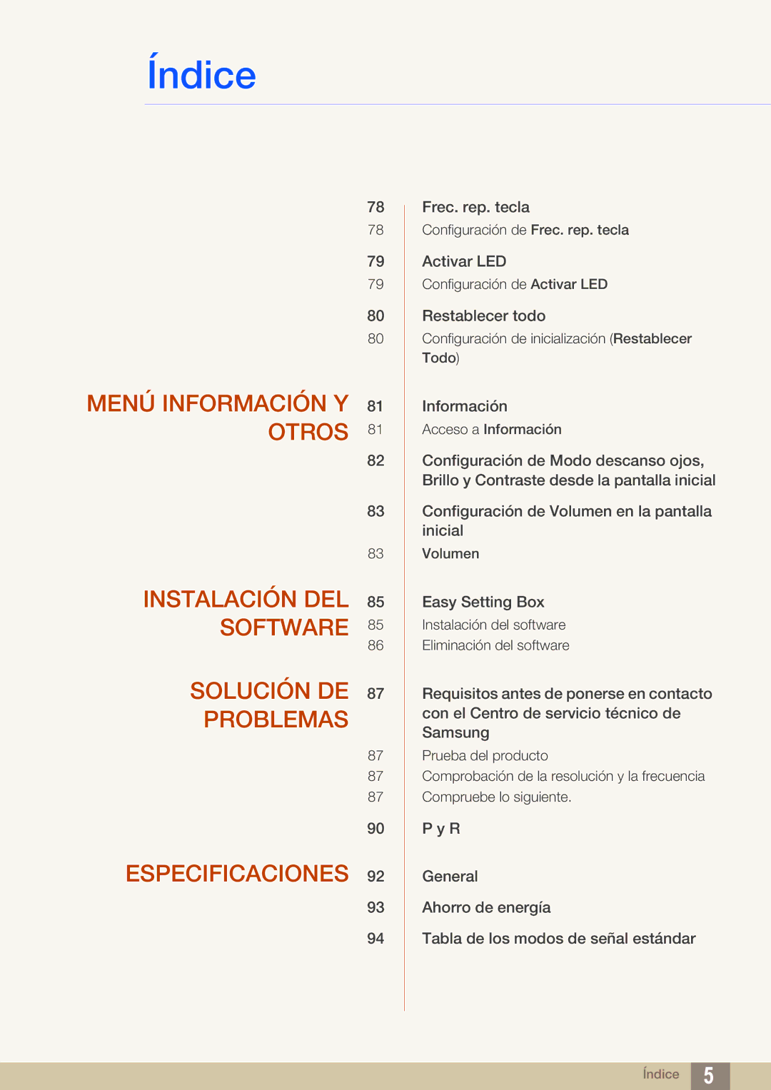 Samsung LU28E590DS/EN, LU24E590DS/EN manual Frec. rep. tecla 