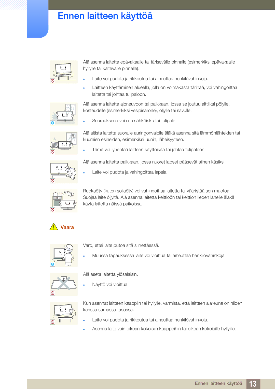 Samsung LU28E590DS/EN, LU24E590DS/EN manual Ennen laitteen käyttöä 