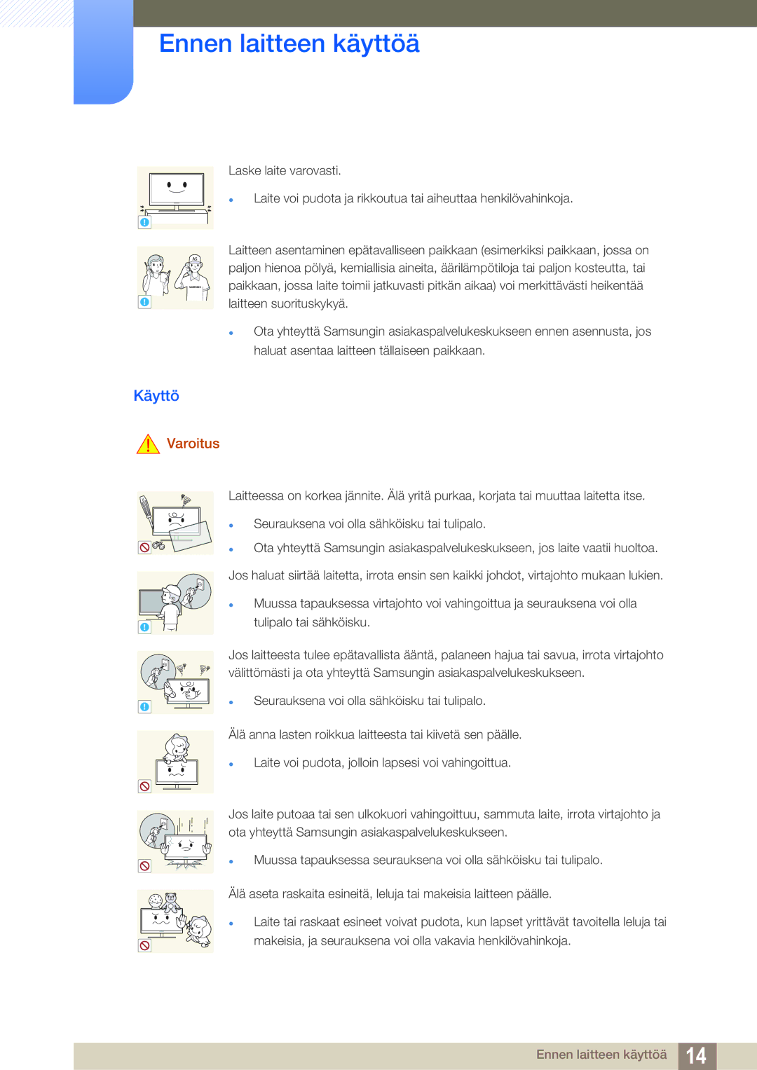 Samsung LU24E590DS/EN, LU28E590DS/EN manual Käyttö 