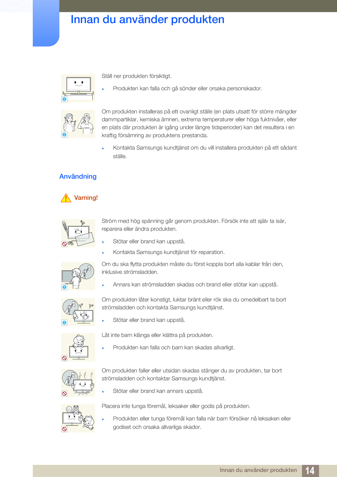 Samsung LU24E590DS/EN, LU28E590DS/EN manual Användning 