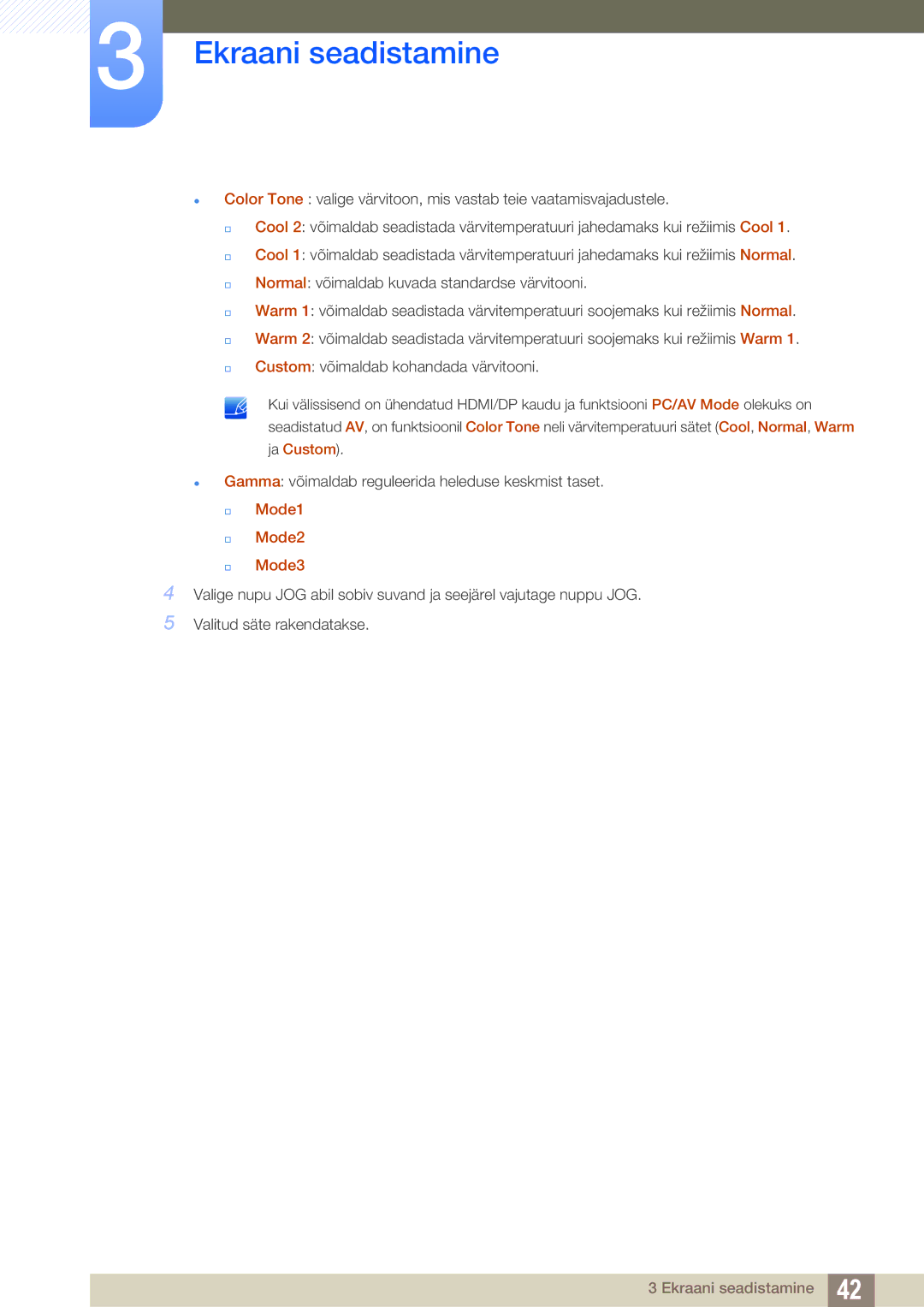 Samsung LU24E590DS/EN, LU28E590DS/EN manual  Mode1  Mode2  Mode3 