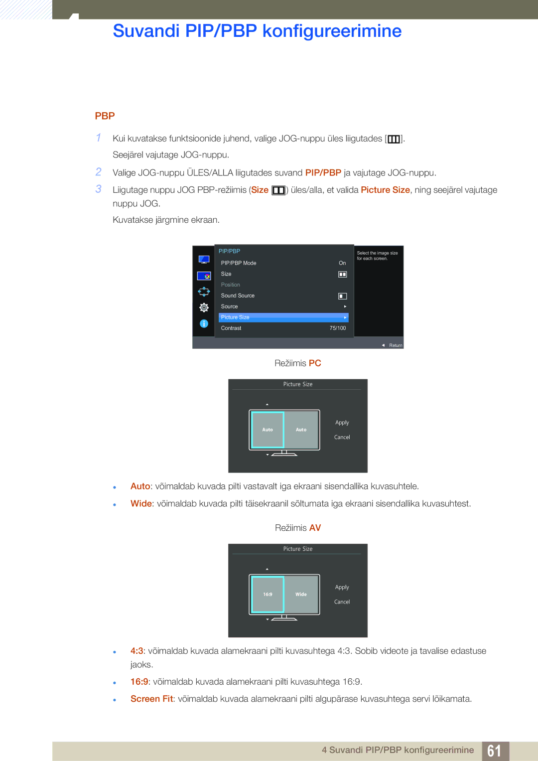 Samsung LU28E590DS/EN, LU24E590DS/EN manual Pbp 