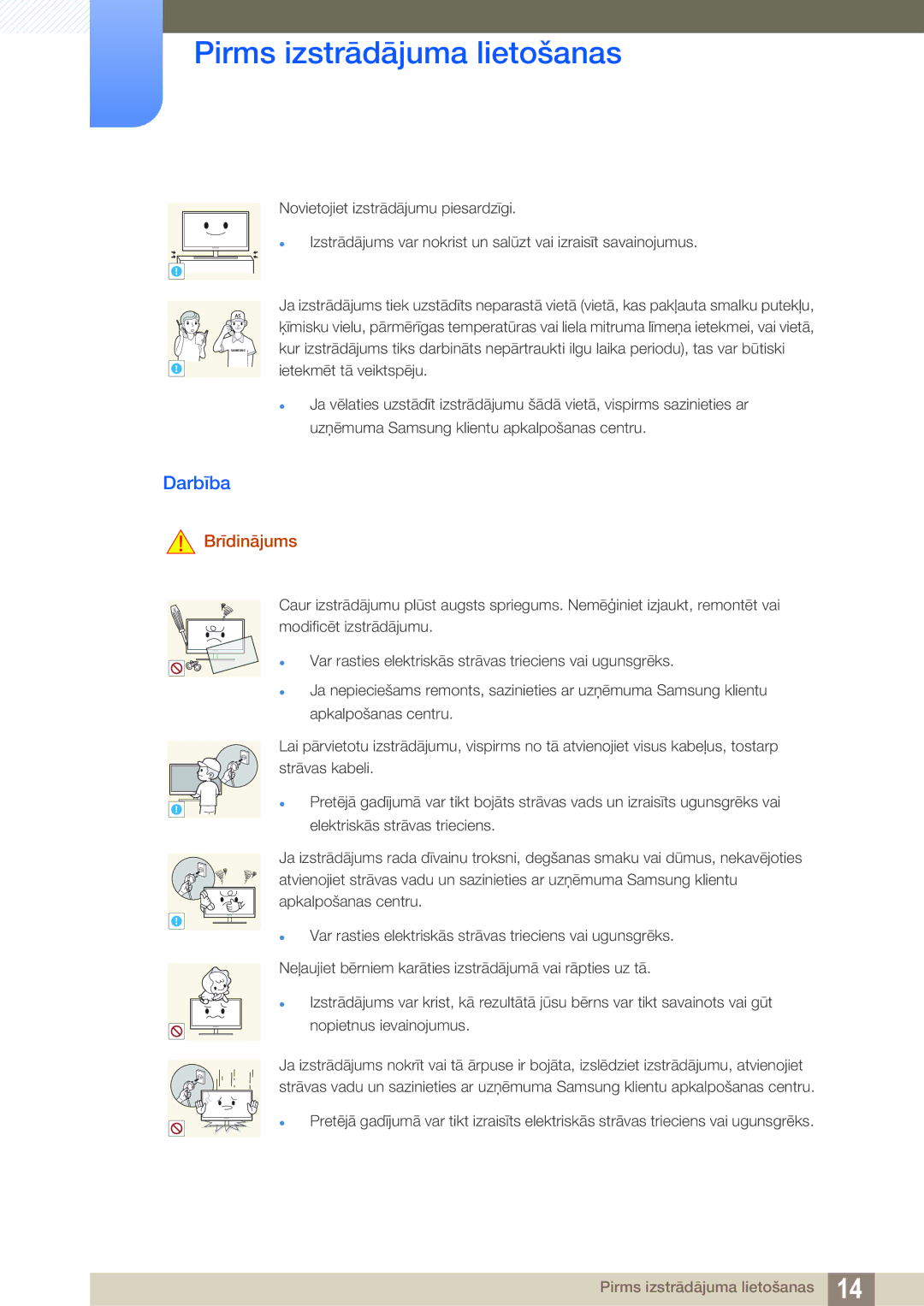 Samsung LU24E590DS/EN, LU28E590DS/EN manual Darbība 