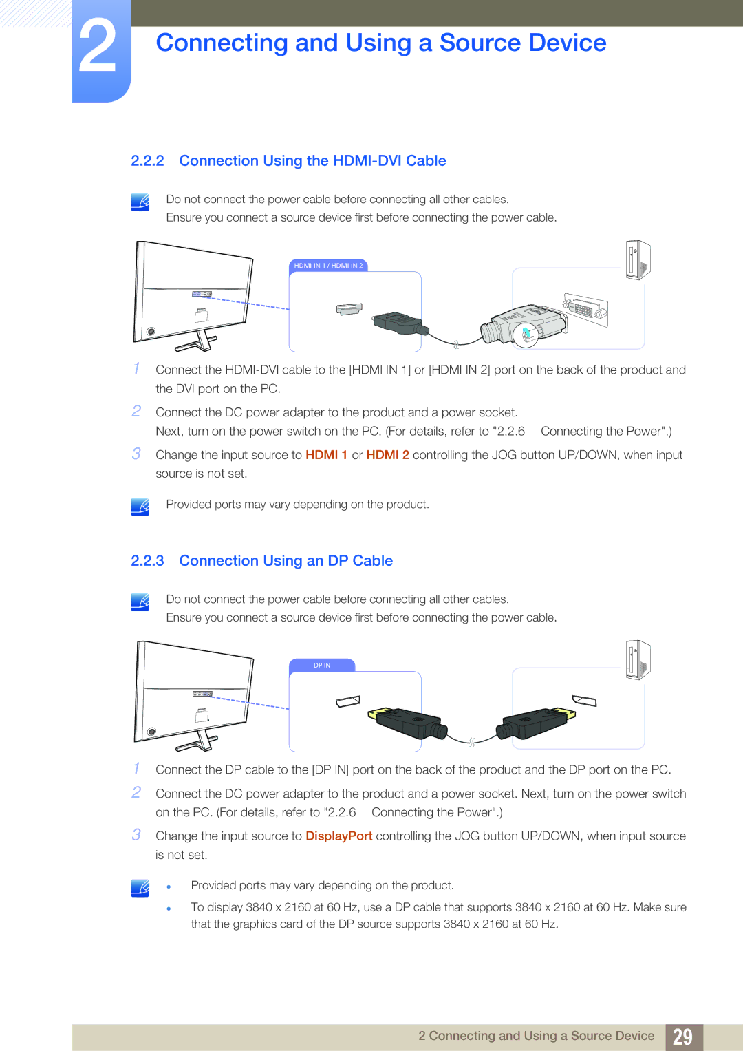 Samsung LU28D590DS/UE, LU28D590DS/EN, LU28D590DSG/XV manual Connection Using the HDMI-DVI Cable, Connection Using an DP Cable 