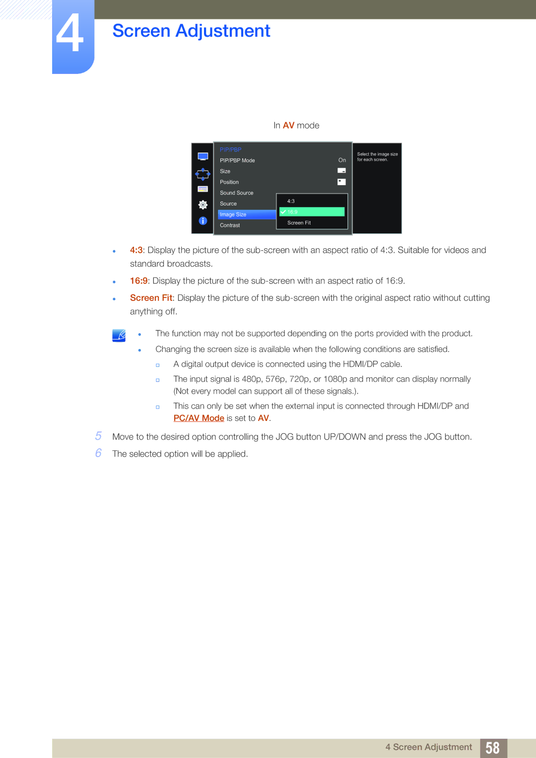 Samsung LU28D590DSG/XV, LU28D590DS/EN, LU28D590DS/UE, LU28D590DS/XV, LU28D590DS/KZ manual Size Position Sound Source Image Size 