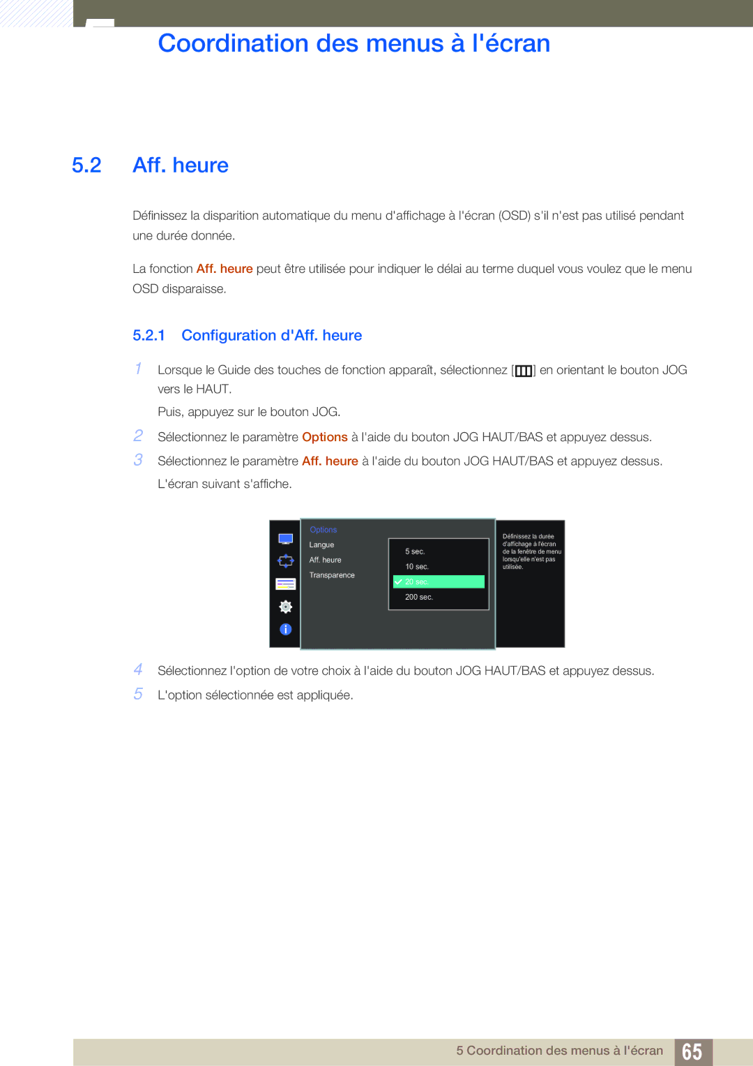 Samsung LU28D590DS/EN manual Configuration dAff. heure 