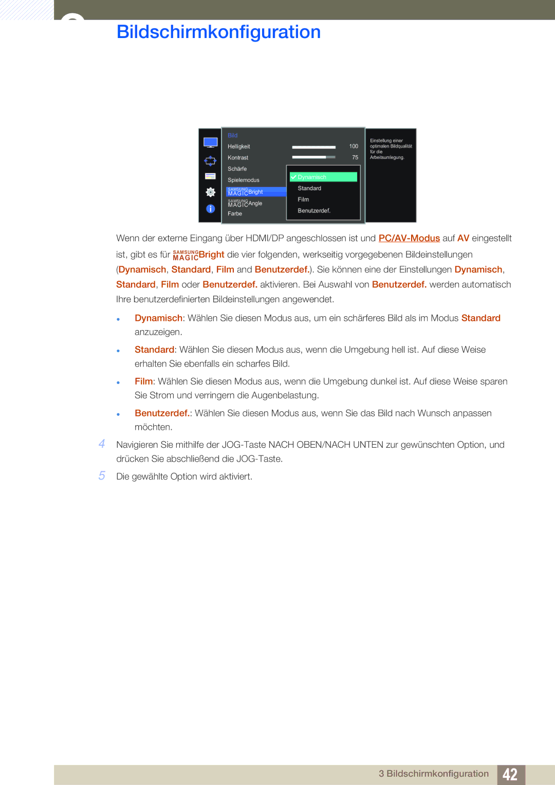 Samsung LU28D590DS/EN manual Dynamisch Custom50 Standard Off50 