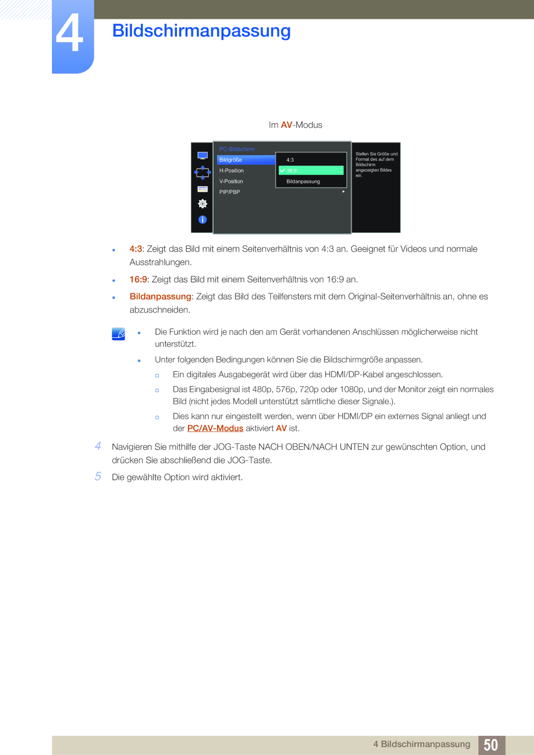 Samsung LU28D590DS/EN manual Im AV-Modus 