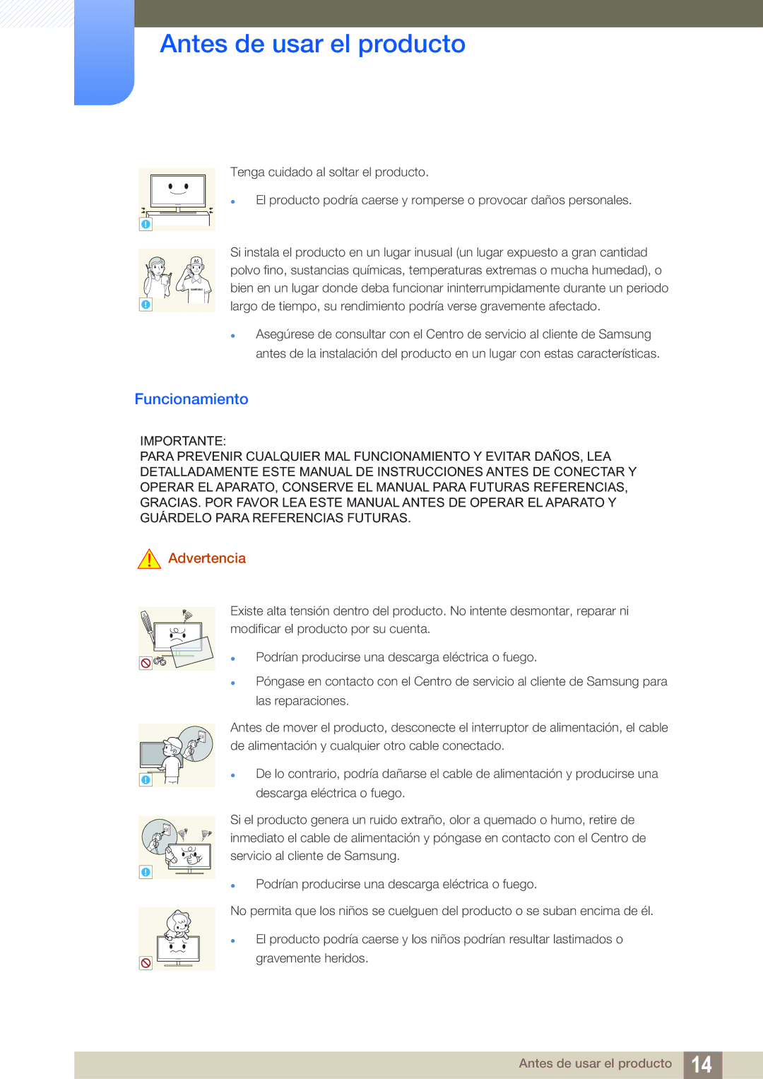 Samsung LU28D590DS/EN manual Funcionamiento 