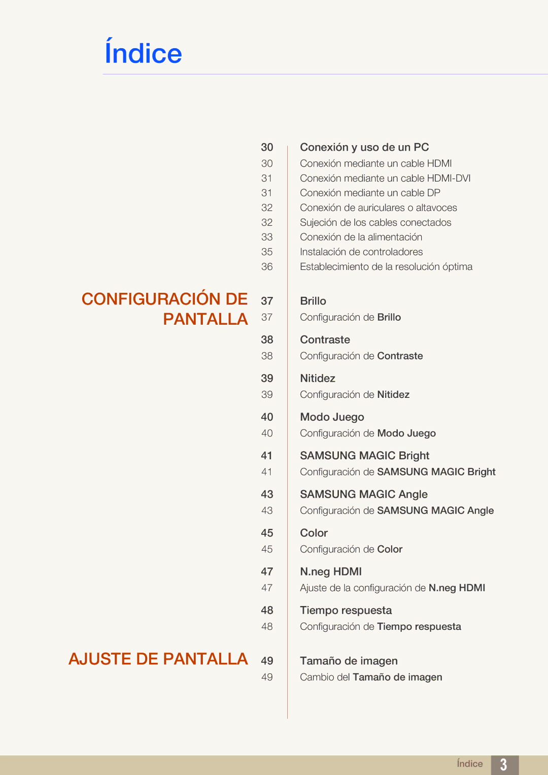 Samsung LU28D590DS/EN manual Configuración DE Pantalla Ajuste DE Pantalla 