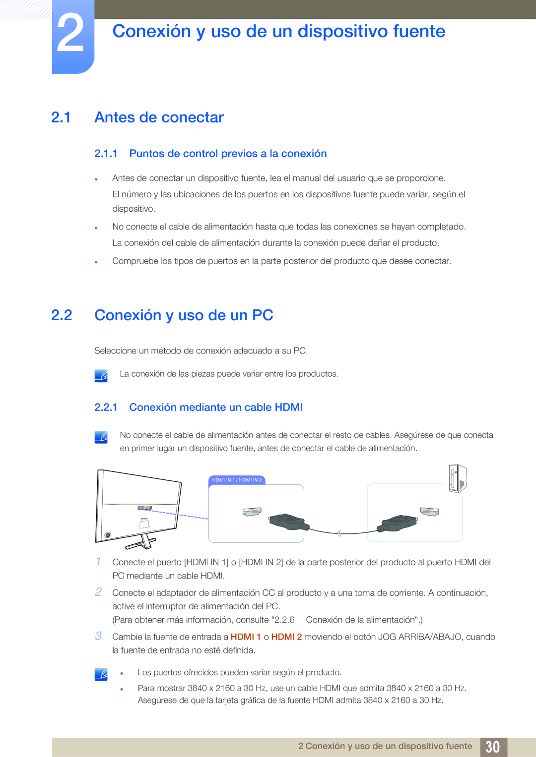 Samsung LU28D590DS/EN manual Conexión y uso de un dispositivo fuente, Antes de conectar, Conexión y uso de un PC 