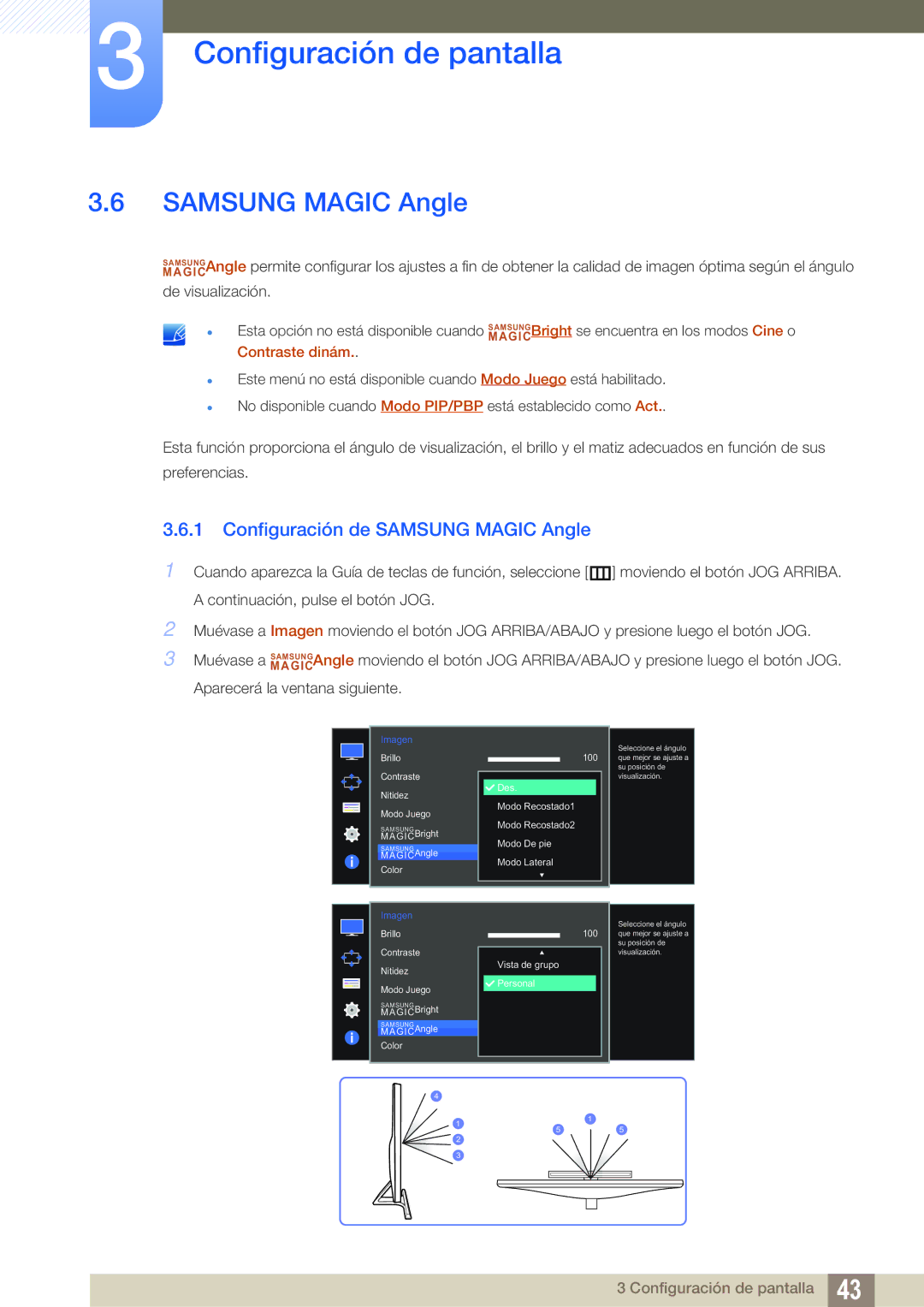 Samsung LU28D590DS/EN manual Configuración de Samsung Magic Angle 