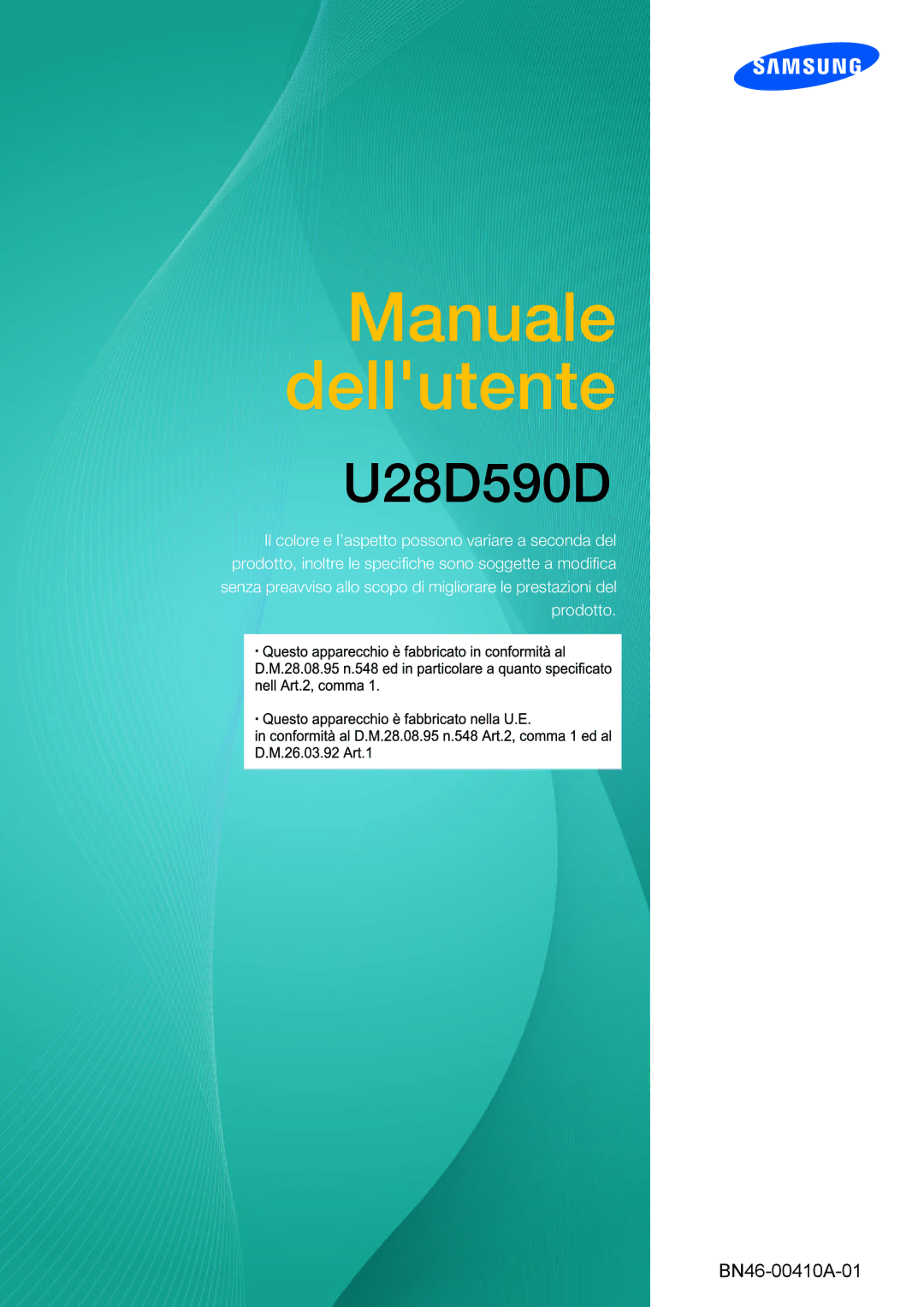 Samsung LU28D590DS/EN manual Manuale dellutente 