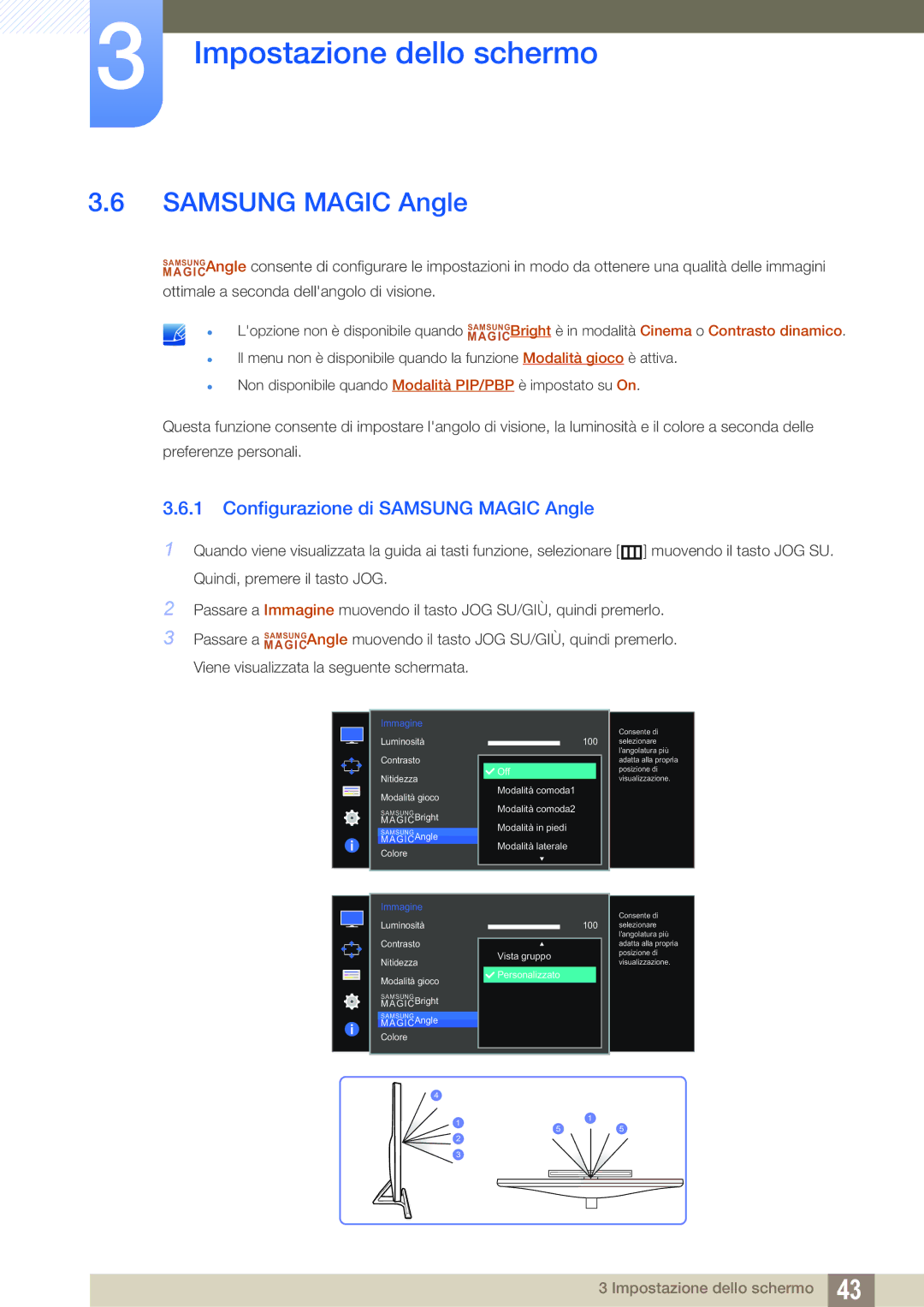 Samsung LU28D590DS/EN manual Configurazione di Samsung Magic Angle 