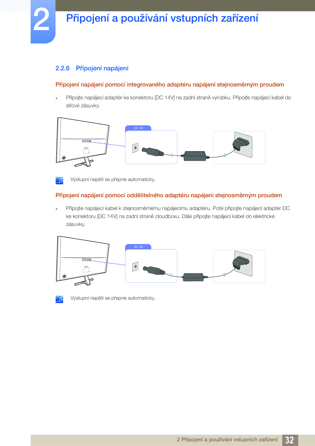 Samsung LU28D590DS/EN manual 6 Připojení napájení 