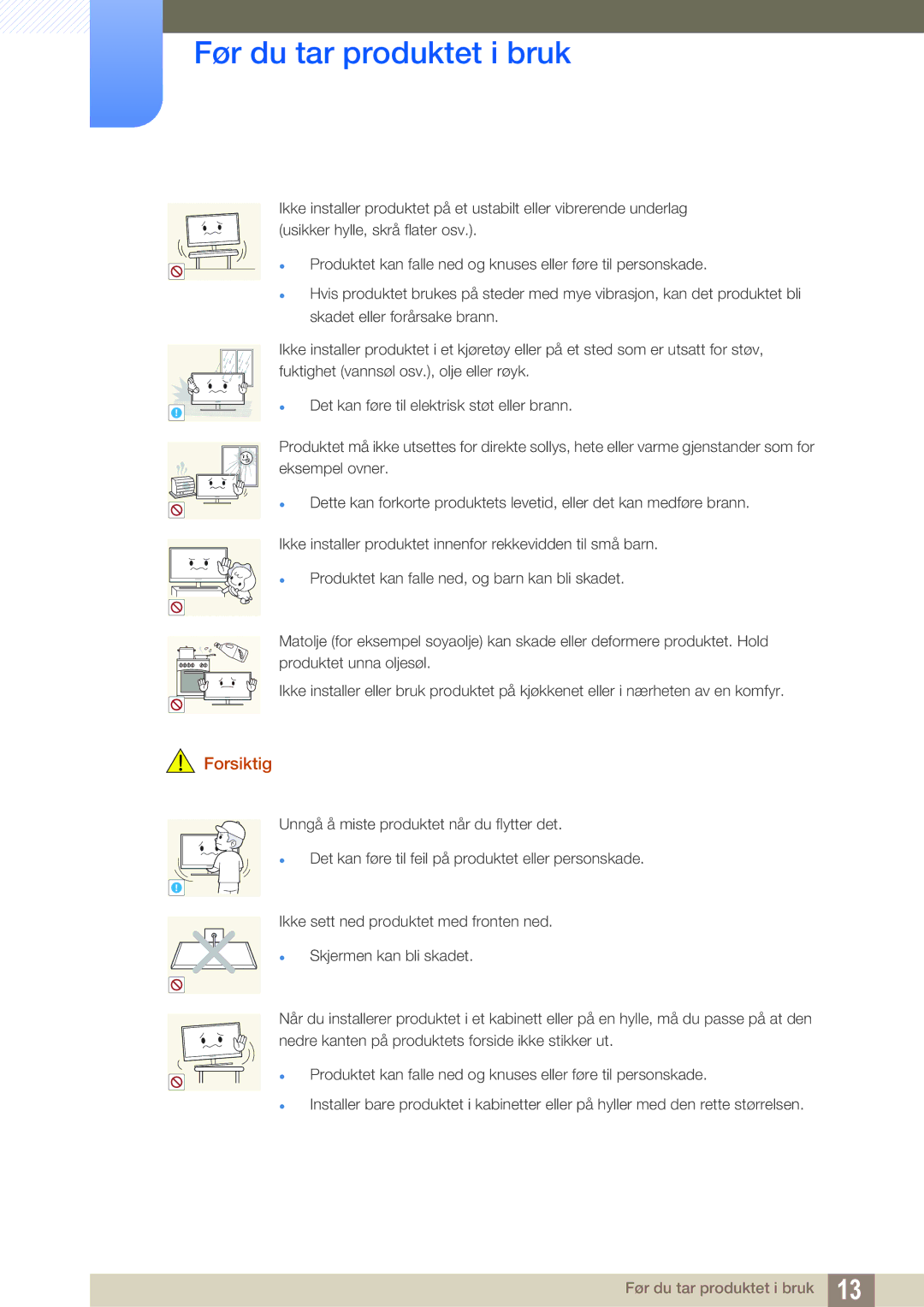 Samsung LU28D590DS/EN manual Det kan føre til elektrisk støt eller brann 