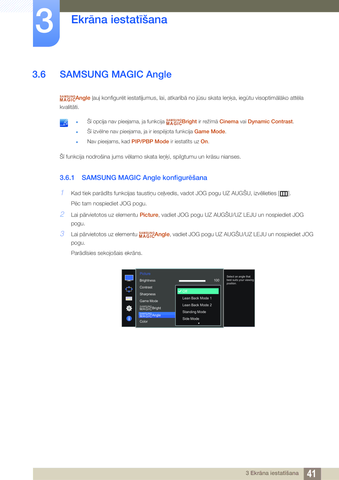 Samsung LU28D590DS/EN manual Samsung Magic Angle konfigurēšana 