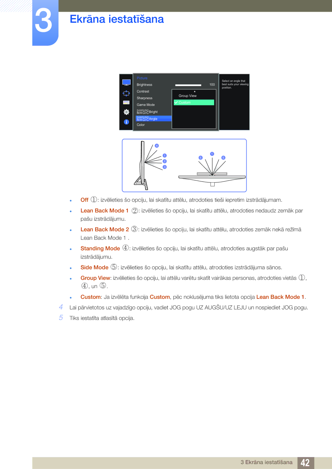 Samsung LU28D590DS/EN manual Lean Back Mode 