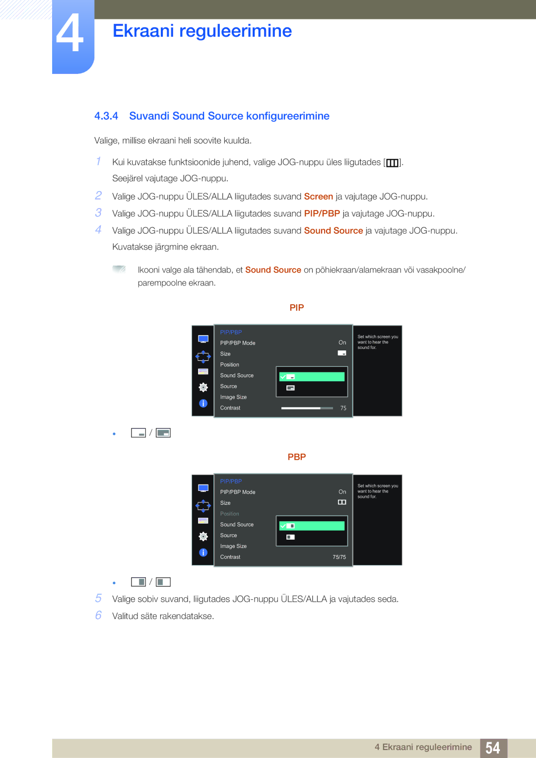 Samsung LU28D590DS/EN manual Suvandi Sound Source konfigureerimine, Pip 