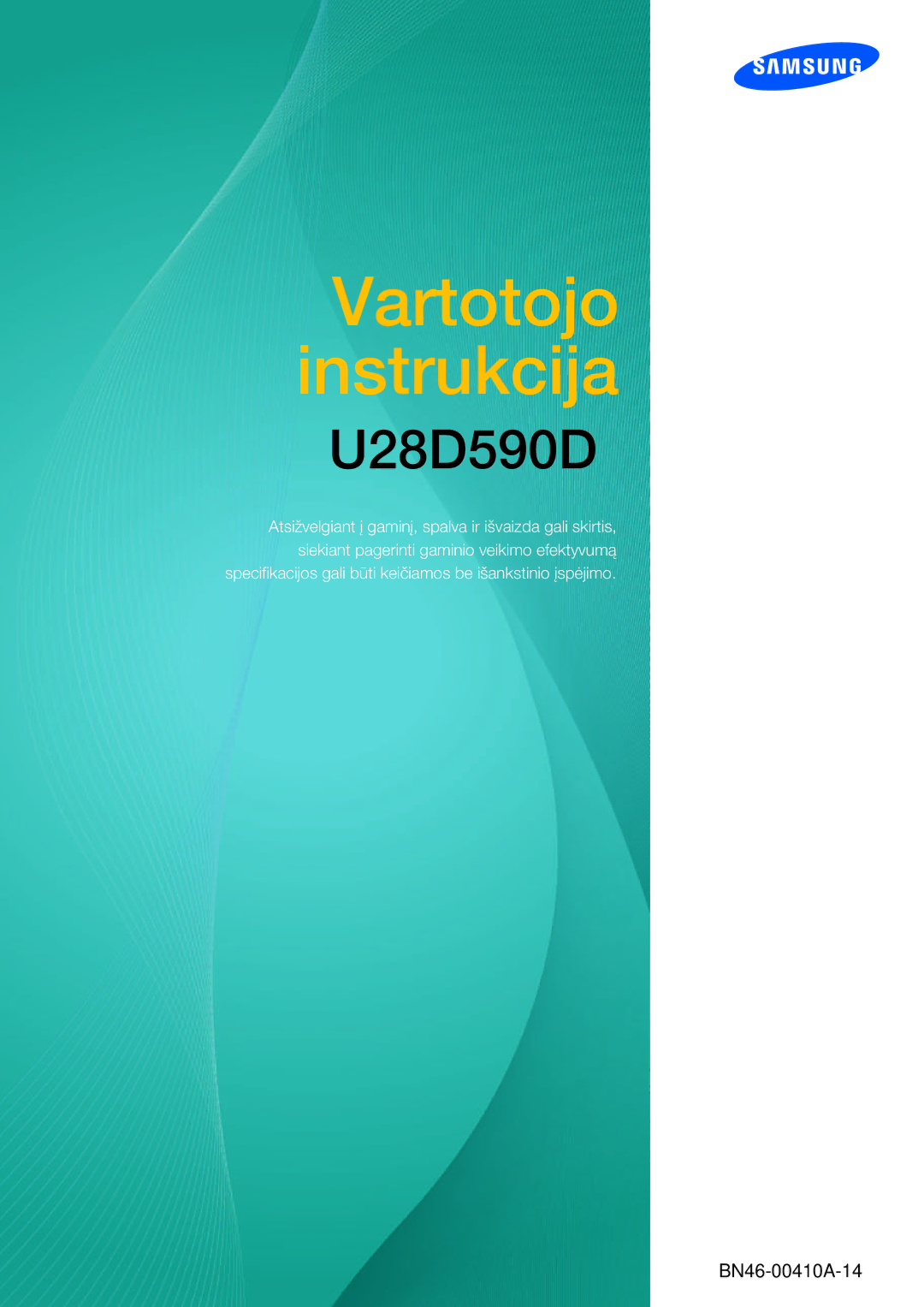 Samsung LU28D590DS/EN manual Vartotojo instrukcija 