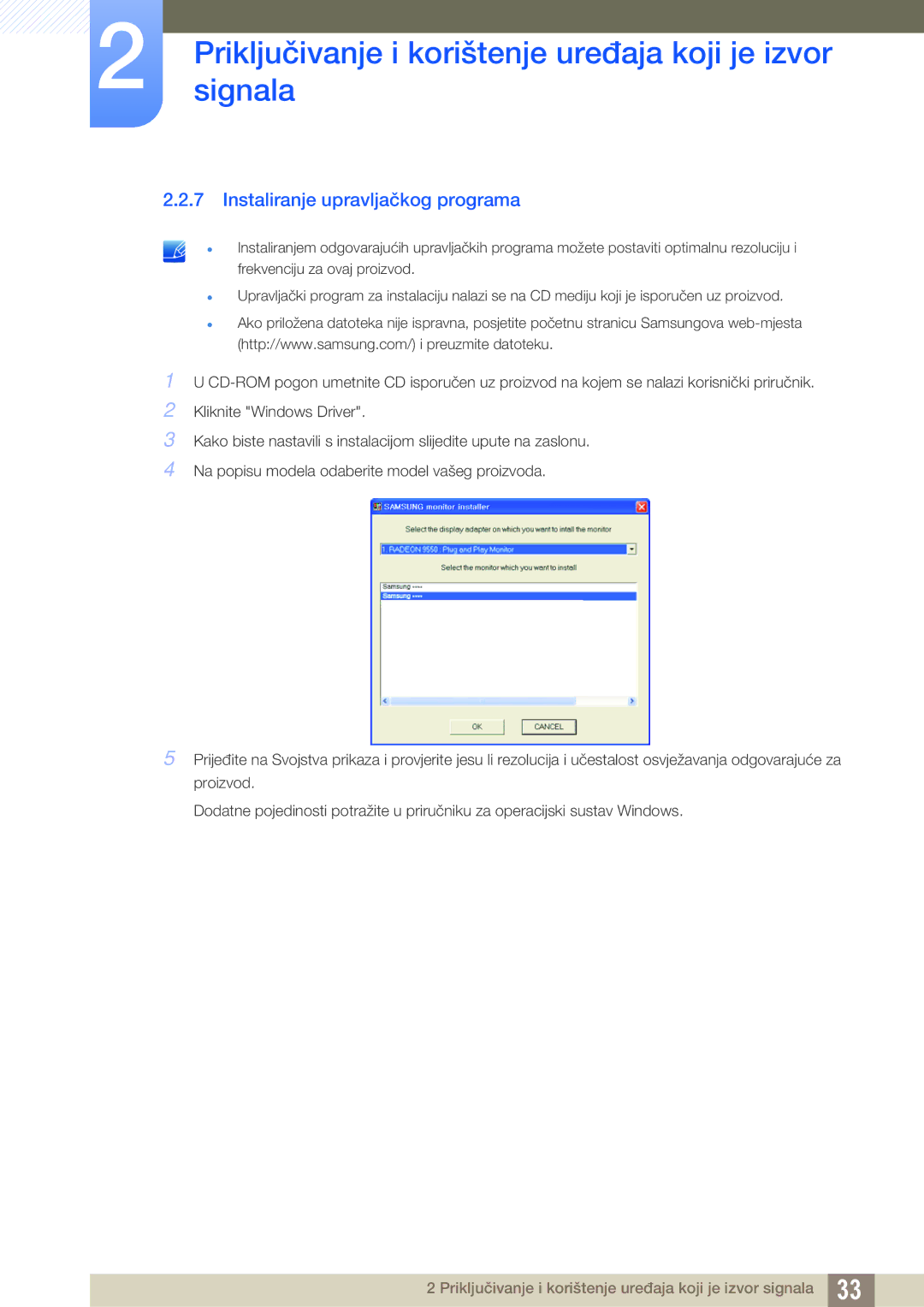 Samsung LU28D590DS/EN manual Instaliranje upravljačkog programa 