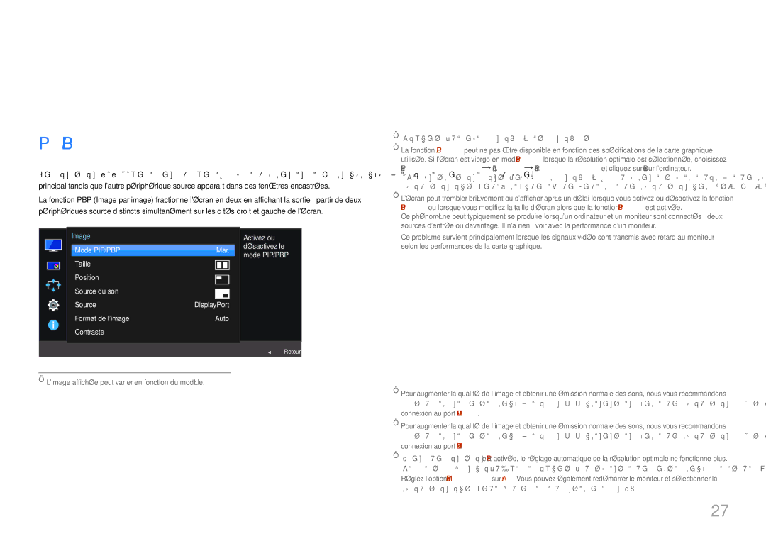 Samsung LU28E570DS/EN manual Configuration des paramètres PIP/PBP, Pip/Pbp 