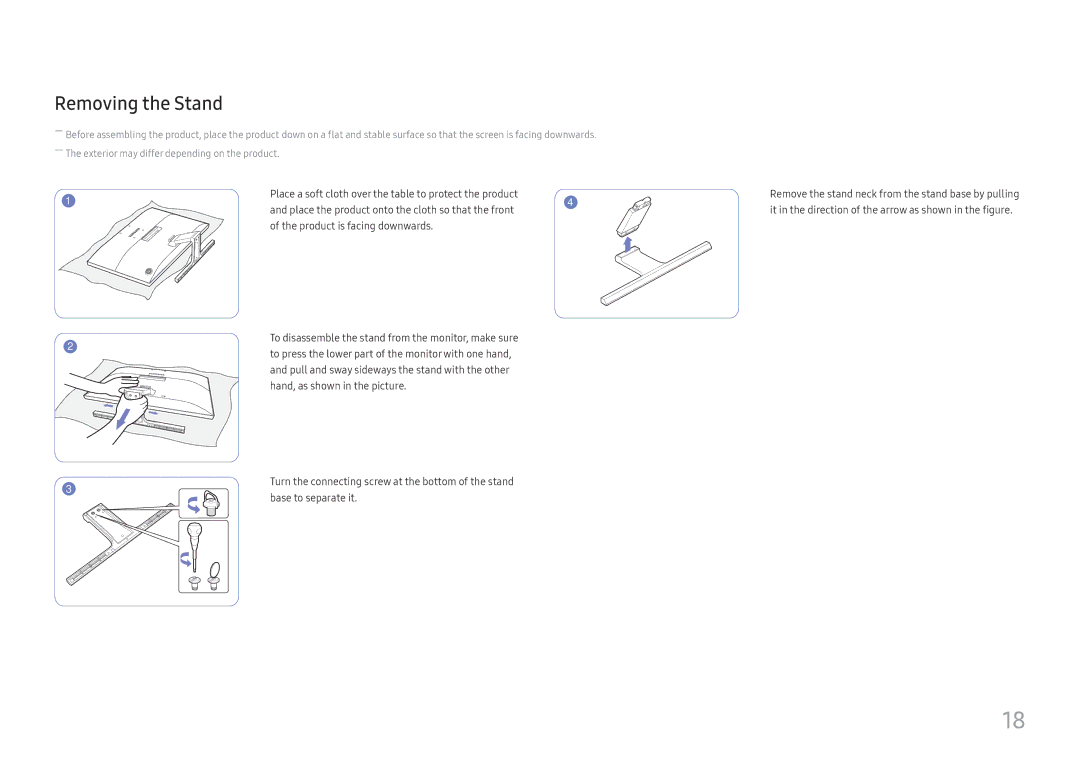 Samsung LU28E570DS/EN manual Removing the Stand 