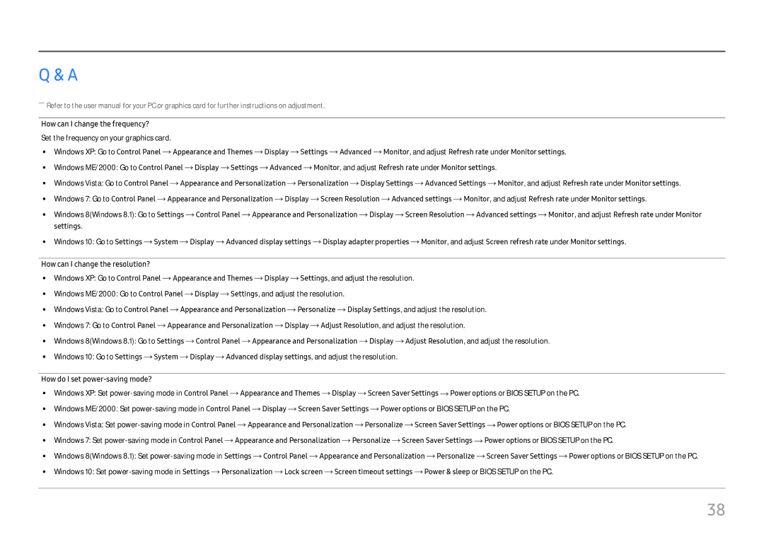 Samsung LU28E570DS/EN manual How can I change the frequency? 