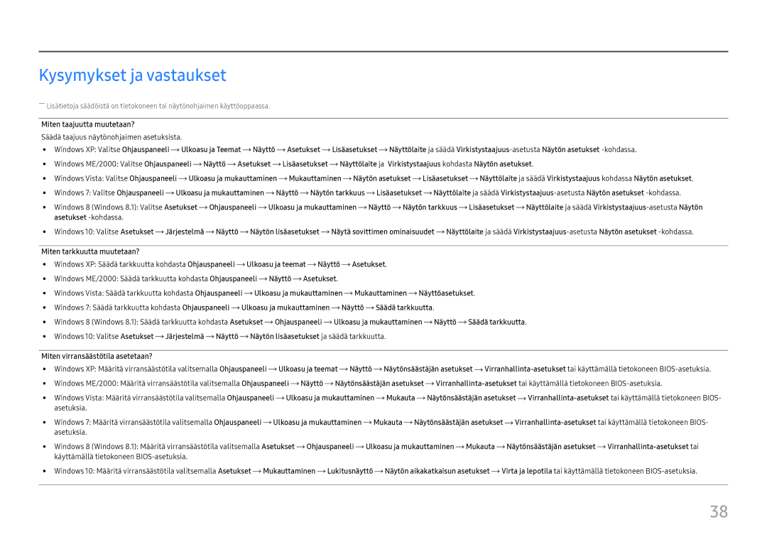 Samsung LU28E570DS/EN manual Kysymykset ja vastaukset 