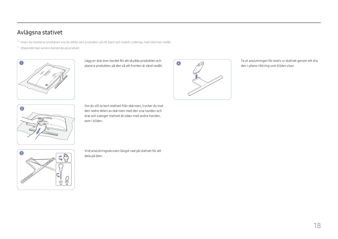 Samsung LU28E570DS/EN manual Avlägsna stativet 