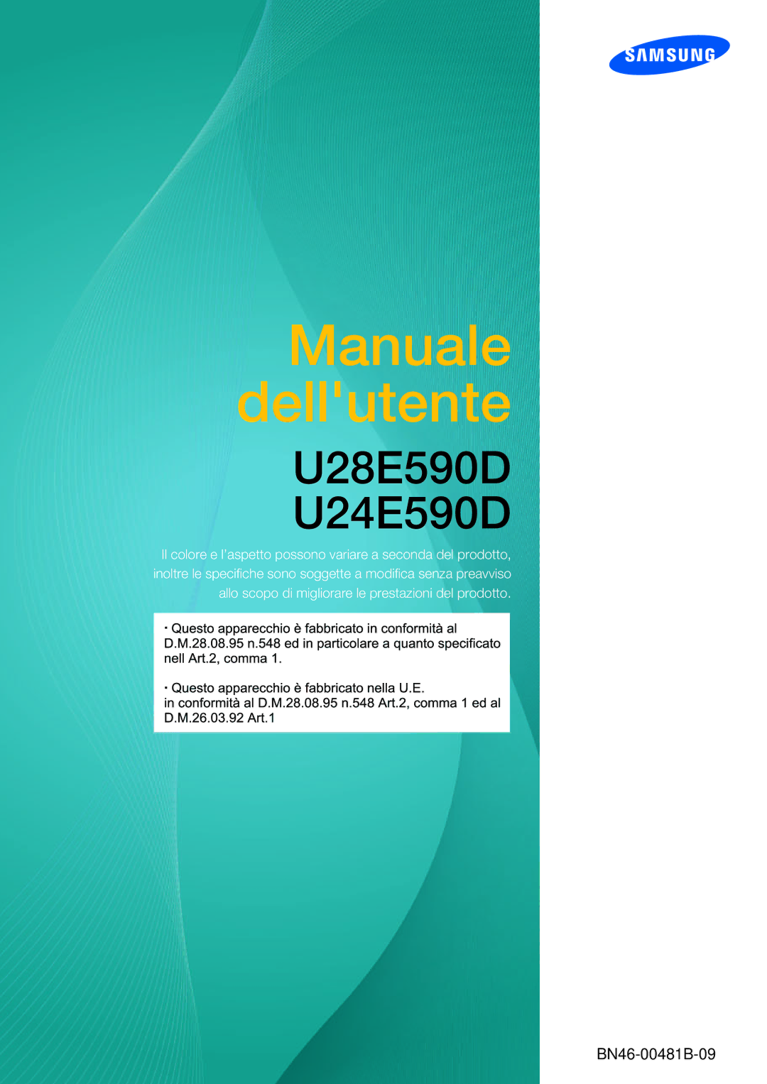 Samsung LU28E590DS/EN manual Manuale dellutente 